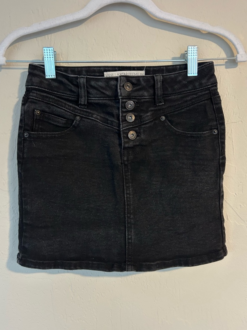 Girls Vanilla Star Premium Black Denim Skirt Size 10 (1635)
